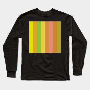 yellow green and orange minimalist stripe pattern Long Sleeve T-Shirt